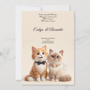 Invitation Mariage Floral Rose Pâle de la Mariée et du Marié