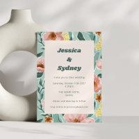 Mariage Floral Rose Pâle Sage Menthe Assez Joli