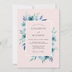 Invitation Mariage Floral Rose Rêveur