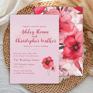 Invitation Mariage Floral Rose Romantique