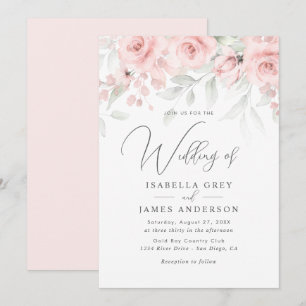 Invitation Mariage Floral Rose Tendre