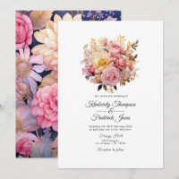 Mariage Floral Rouge à Lèvre et Or
