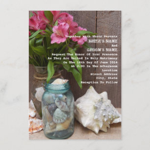 Invitation Mariage floral Rustic Beach