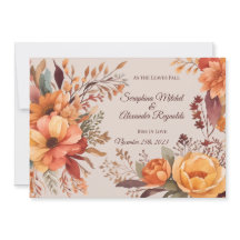 Mariage Floral Rustique Aquarelle d'Automne