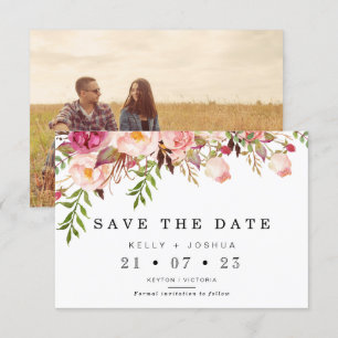 Invitation Mariage Floral Rustique Chaleureux Enregistrer La