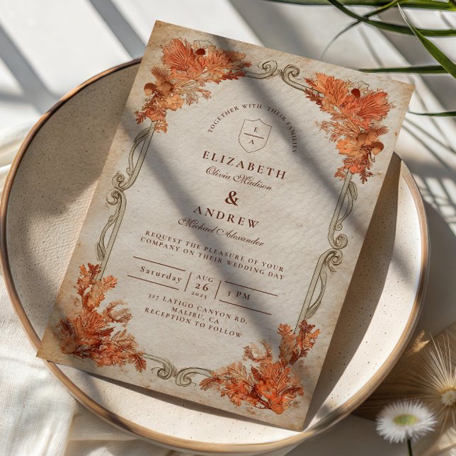 Invitation Mariage Floral Rustique d'Automne (Créateur téléchargé)
