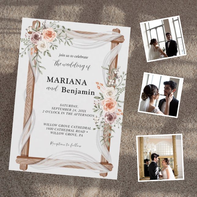 Invitation Mariage Floral Rustique Élégant  (Créateur téléchargé)