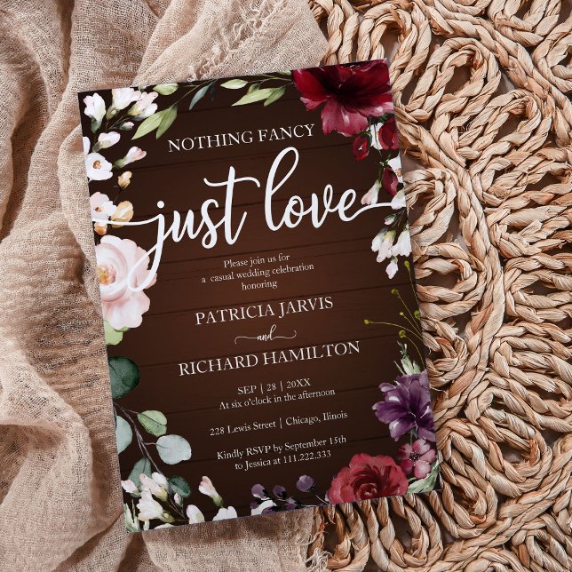 Invitation Mariage Floral Rustique Rien de Fantaisie Juste de (Créateur téléchargé)