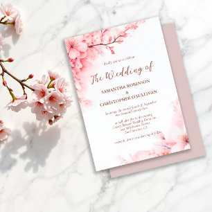 Invitation Mariage floral Sakura Japonais en fleurs de cerisi