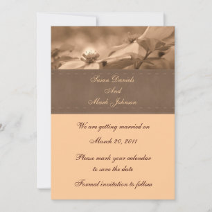 Invitation Mariage Floral Sepia Dogwood Sauvez La Date
