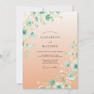 Invitation Mariage Floral Sérénité aux Pêches