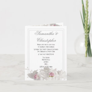 Invitation Mariage floral simple blanc