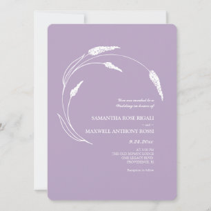Invitation Mariage floral simple Lavender