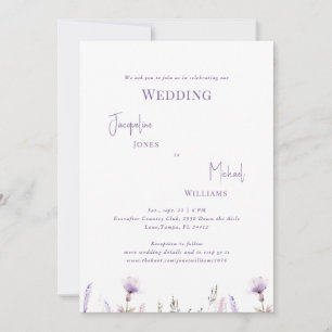 Invitation Mariage floral simple Lavender II