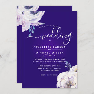 Invitation Mariage floral sombre et foncé