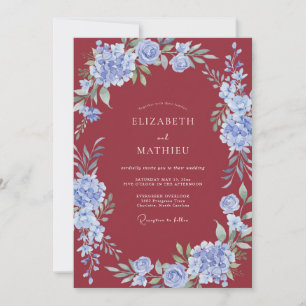 Invitation Mariage Floral Sophistiqué Marron