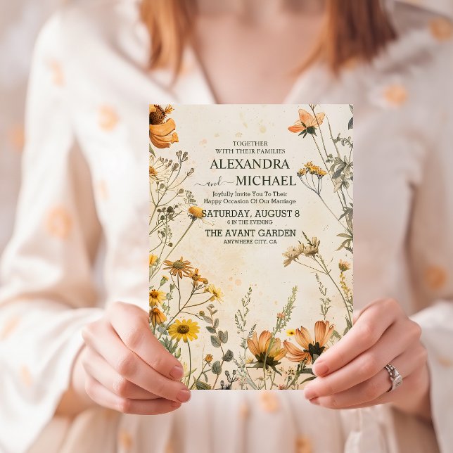 Invitation Mariage Floral Terracotta (Créateur téléchargé)