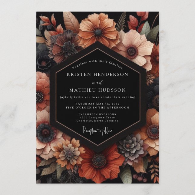 Invitation Mariage Floral Terracotta Humeur (Devant)
