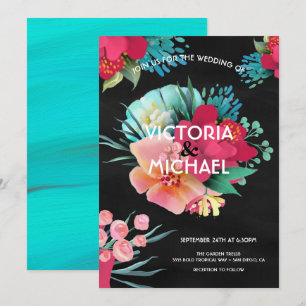 Invitation Mariage floral tropical, audacieux et lumineux