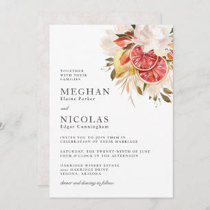 Invitation Mariage floral tropical Citrus Boho