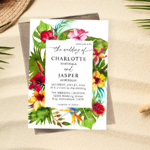 Invitation Mariage floral tropical coloré