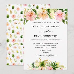 Invitation Mariage Floral Tropical Élégant