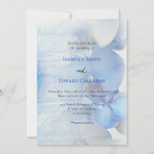 Invitation Mariage Floral Tropical Moderne Orchidée Bleue