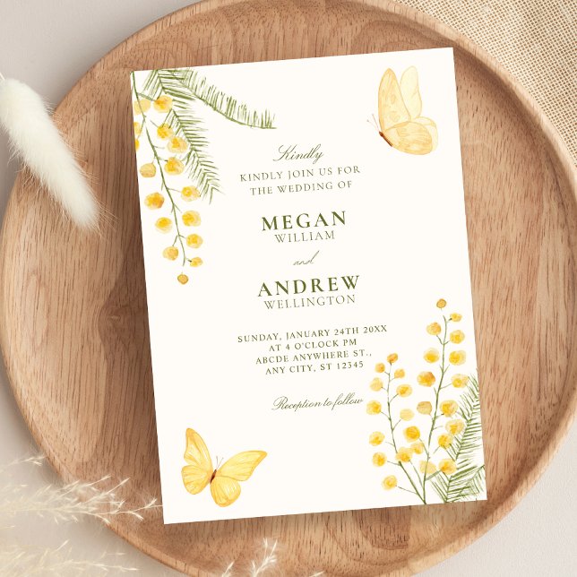 Invitation Mariage floral vert jaune (Créateur téléchargé)
