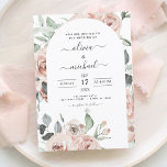 Invitation Mariage floral vert rose pâle<br><div class="desc">Budget Dusty Rose et Sage Green Roses floraux et Eucalyptus Botanical Greenery Mariage d'aquarelle printemps ou été mariage Invitations - comprend belle et élégante typographie script avec des fleurs tropicales modernes et la verdure pour la célébration spéciale de mariage.</div>