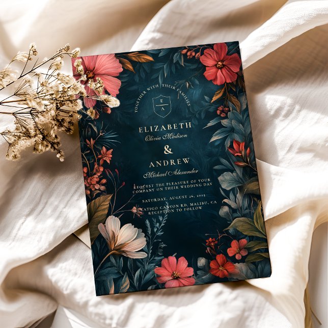 Invitation Mariage Floral Victorien Maussade (Créateur téléchargé)