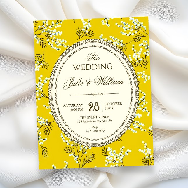 Invitation Mariage floral vintage (Créateur téléchargé)