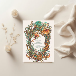 Invitation Mariage Floral Vintage Art Nouveau
