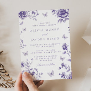Invitation Mariage floral Vintage enchanté