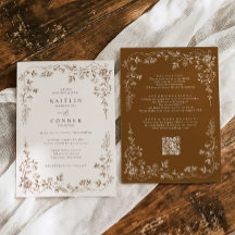 Mariage Floral Vintage Marron et Crème à la França