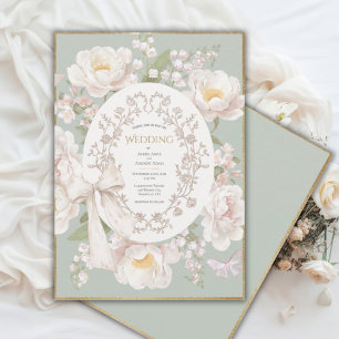 Invitation Mariage Floral Vintage Pivoine Lily