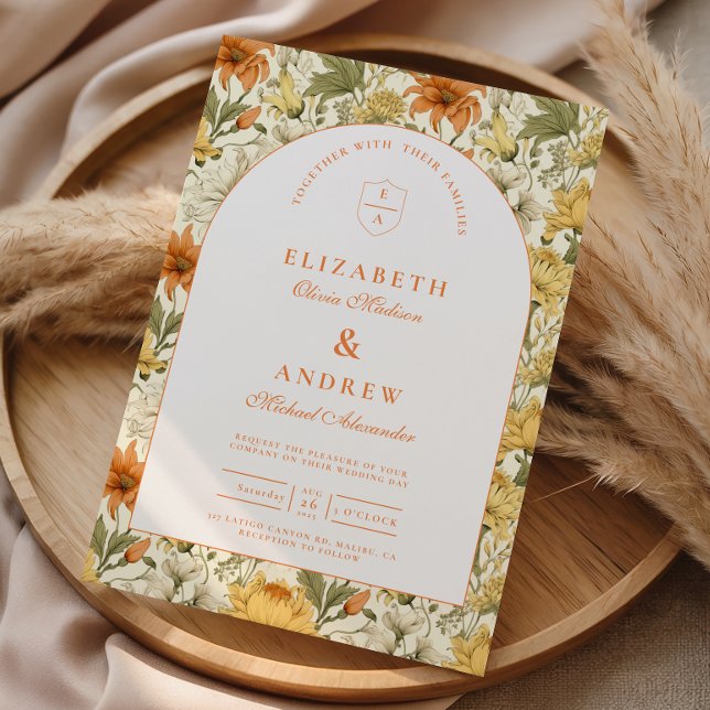 Invitation Mariage Floral Vintage Rustique (Créateur téléchargé)
