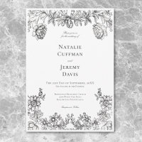 Mariage Floral Vintage Tapisserie Noir & Blanc