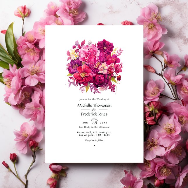 Invitation Mariage floral Viva Magenta (Créateur téléchargé)