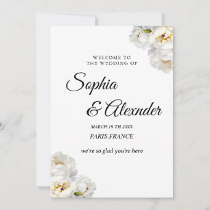 Invitation Mariage floral White Peony