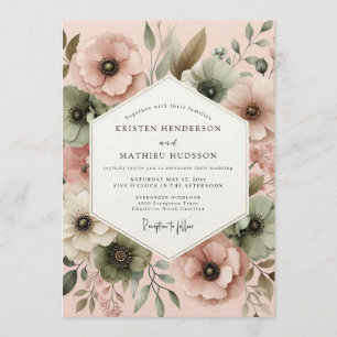 Invitation Mariage Flore Assourdie Eau de Rose