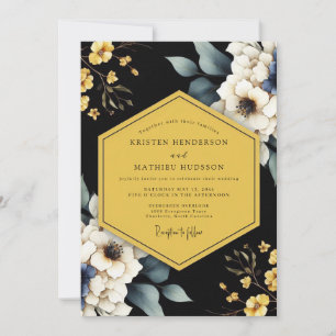 Invitation Mariage Flore d'Onyx Doré