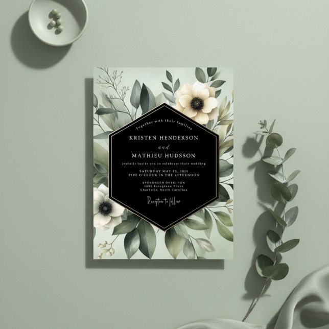 Invitation Mariage Flore Éthérée Sauge (Créateur téléchargé)