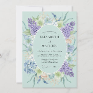 Invitation Mariage Flore Éthérée Vert Menthe