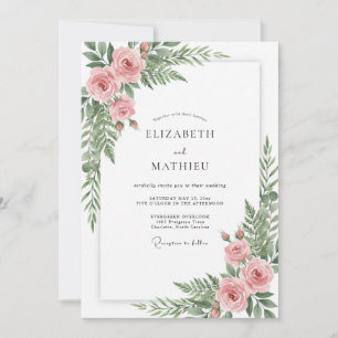 Invitation Mariage Florissant Botanique Corail