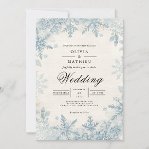 Invitation Mariage florissant de la branche d'hiver décongelé