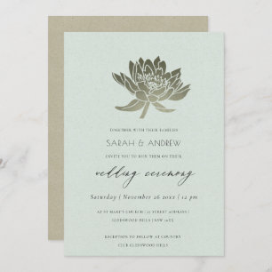 Invitation Mariage FLOTUS D'ARGENT BLEU DE PÂLE GLAMOREUX