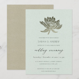 Invitation Mariage FLOTUS D'ARGENT BLEU DE PÂLE GLAMOREUX