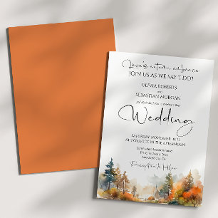 Invitation Mariage forestier d'automne rustique