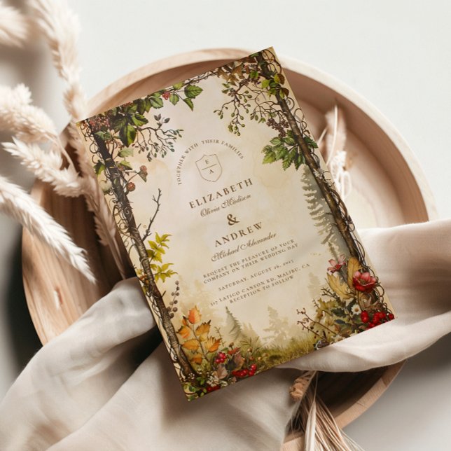 Invitation Mariage forestier de la forêt d'automne (Créateur téléchargé)