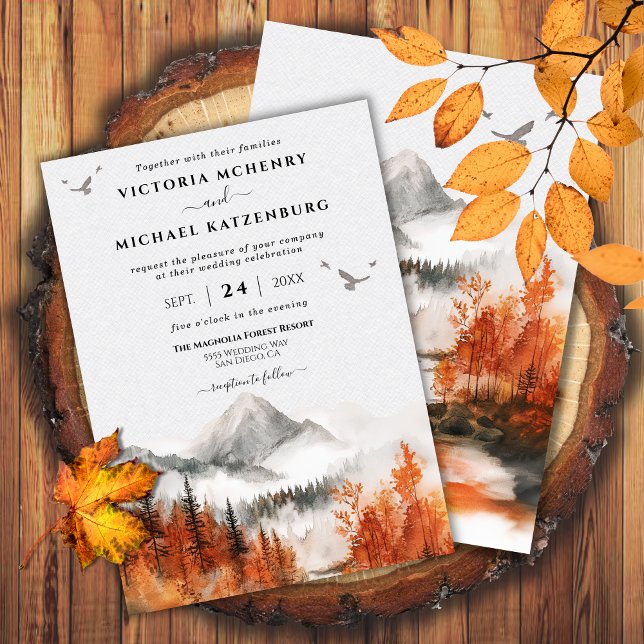 Invitation Mariage forestier du mont Fall (Créateur téléchargé)